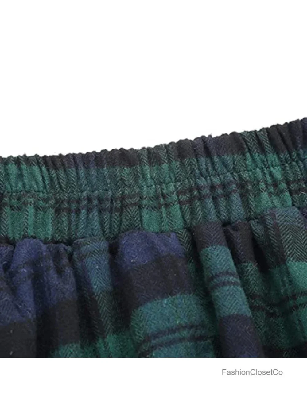 Women's High Waist Plaid A-Line Midi Skirt with Pockets